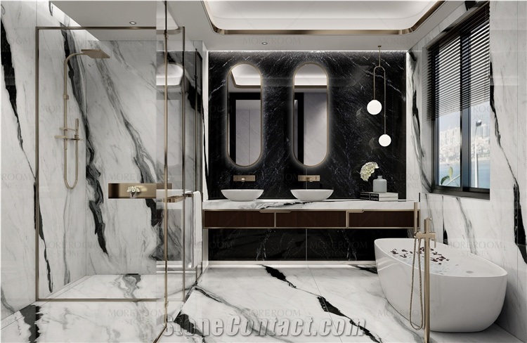 Panda White Marble Tiles Sintered Stone Tiles