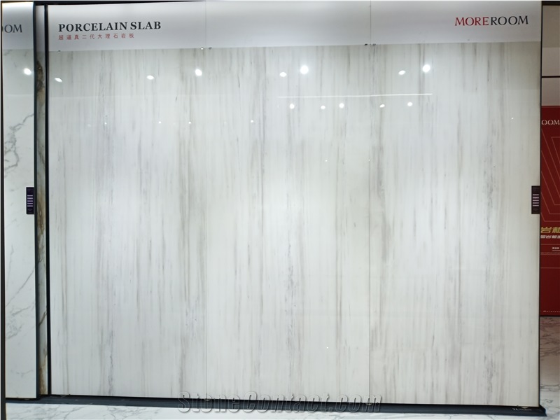 White Marble Textured Porcelain Tiles Large-Format Floor Wall Tiles