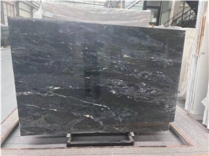 Dark Grey Shinning Gold Silk Slab Tile