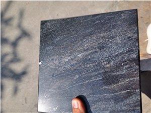 Dark Grey Shinning Gold Silk Slab Tile