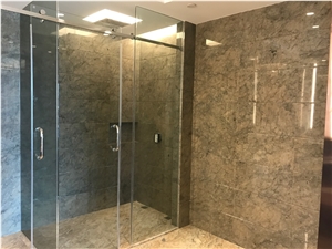 Grey Beige Net Vein Turkey Stock Marble Slab Tile