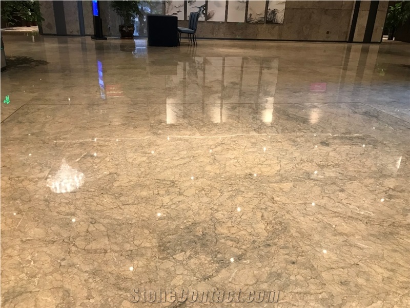 Grey Beige Net Vein Turkey Stock Marble Slab Tile