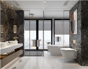 Natural Dark Gray Emperador Marble Quarry