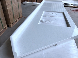 Artificial Stone Acylic Solid Surface Pure White Bathroom Tops