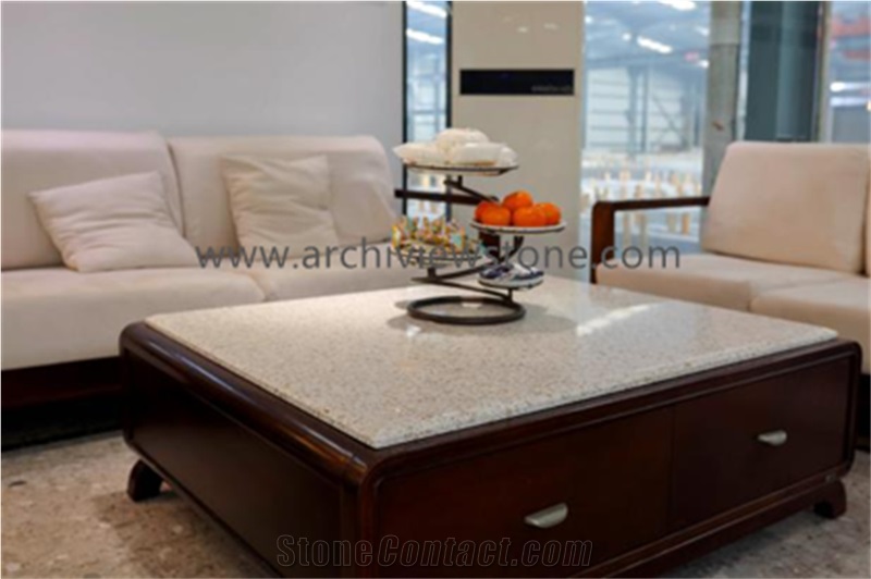 Beige Cream Cement Terrazzo Slabs Tiles
