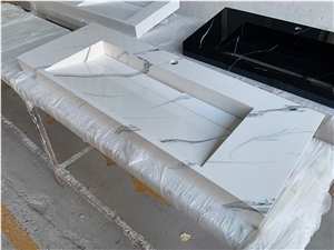 Calacatta Marble Pattern Acylic Solid Surface Countertop