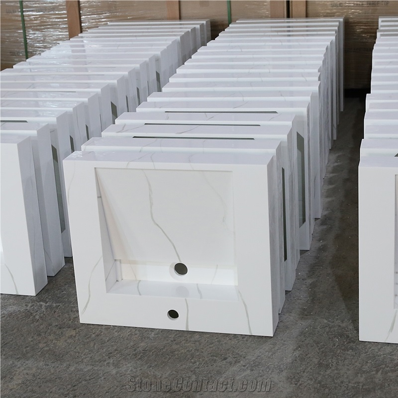 Calacatta Marble Pattern Acylic Solid Surface Countertop