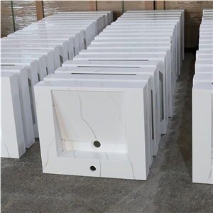Calacatta Marble Pattern Acylic Solid Surface Countertop