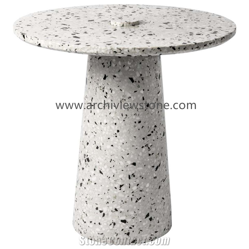 Classic Light Grey Cement Terrazzo Slab Tiles