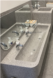 Classic Light Grey Cement Terrazzo Slab Tiles