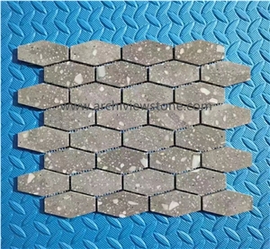 Customized Shape Black Cement Terrazzo Mosaic Tiles