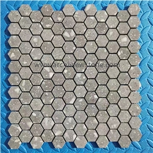 Customized Shape Black Cement Terrazzo Mosaic Tiles