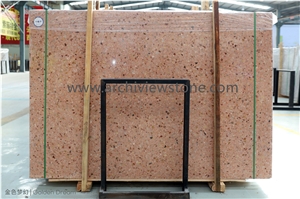 Golden Dream Orange Cement Terrazzo Slab Tiles