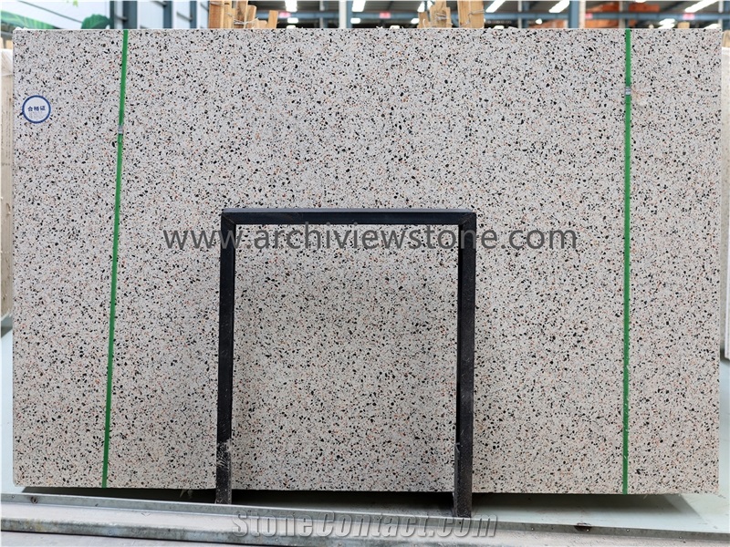 Light Beige Terrazzo Cement Slabs Colorful Cement Tiles