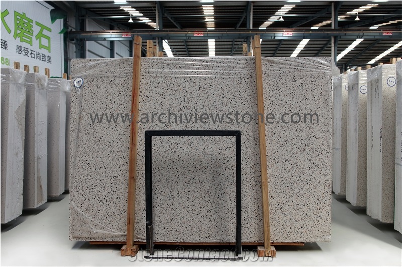 Light Beige Terrazzo Cement Slabs Colorful Cement Tiles