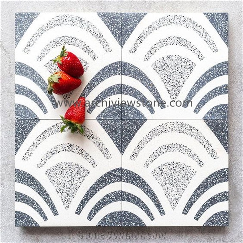 White Terrazzo Cement Wall Floor Tiles