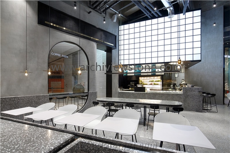 White Terrazzo Cement Wall Floor Tiles