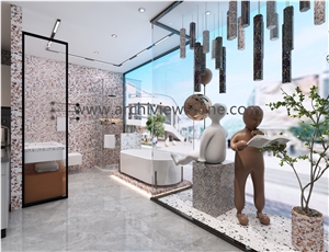 White Terrazzo Cement Wall Floor Tiles