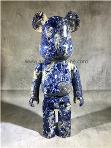 Blue Sodalite Gloomy Bear Stone Sculpture