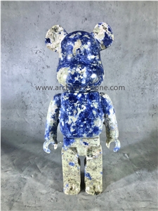 Blue Sodalite Gloomy Bear Stone Sculpture