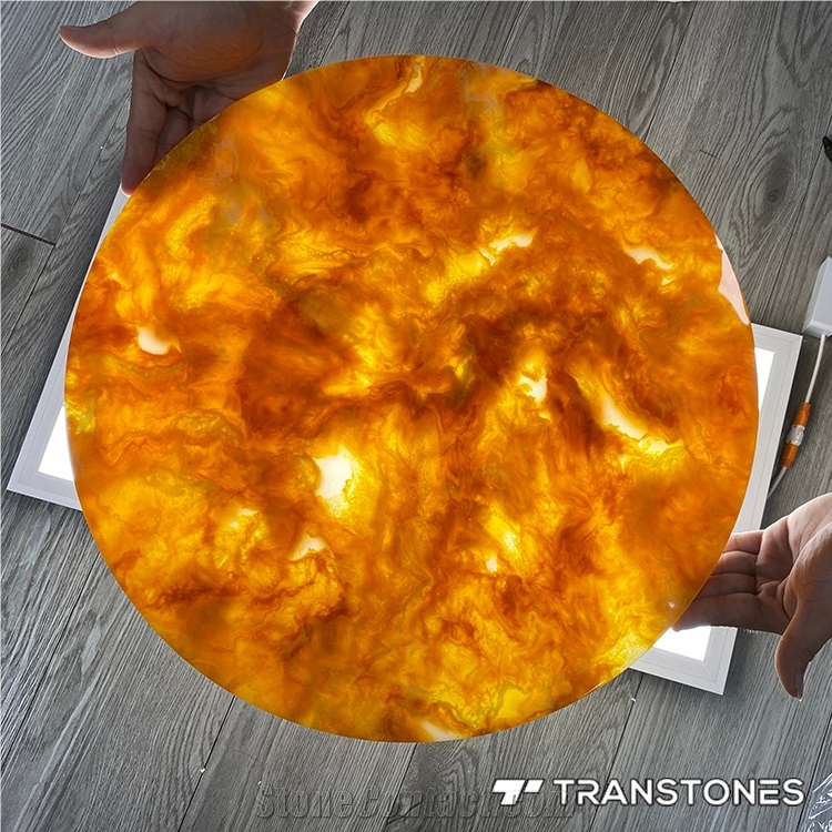 Gold Artificial Stone Decorative Acrylic Table Top