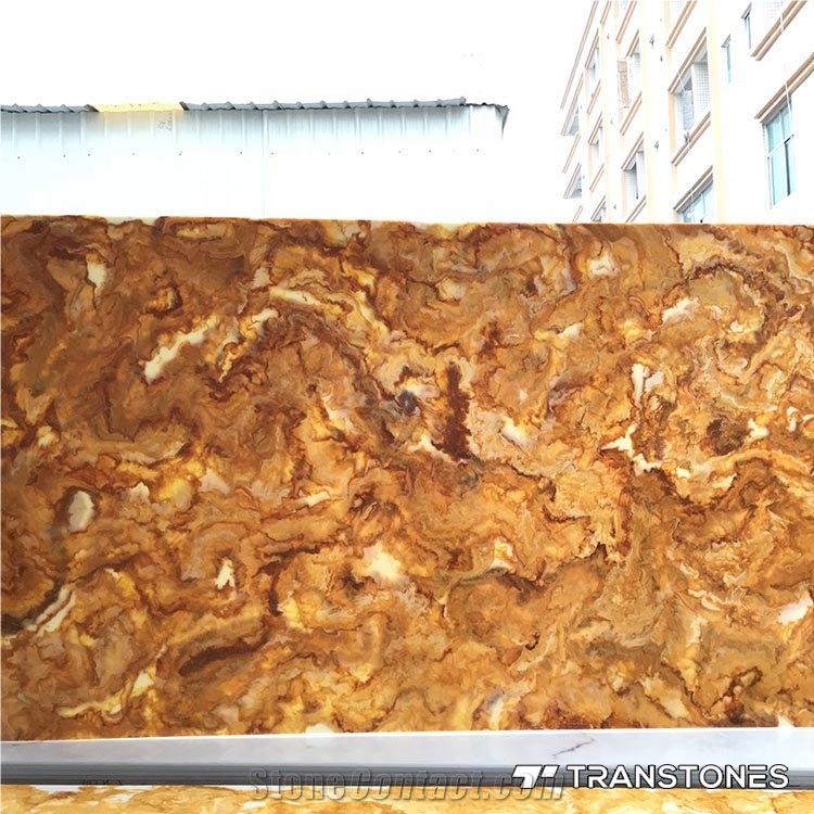 Gold Artificial Stone Decorative Acrylic Table Top