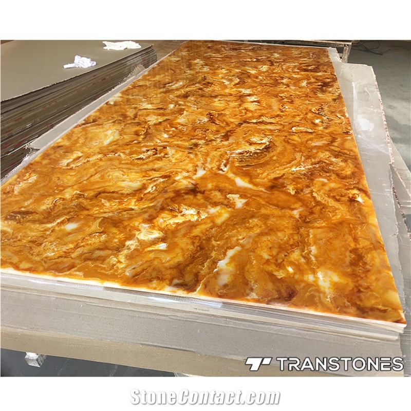 Gold Artificial Stone Decorative Acrylic Table Top