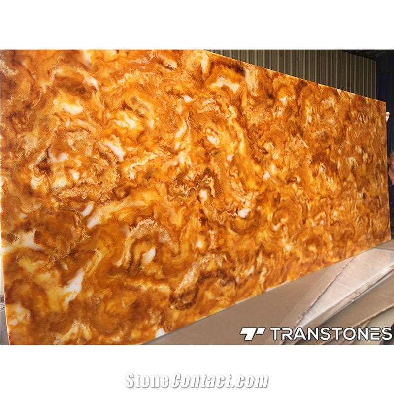 Gold Artificial Stone Decorative Acrylic Table Top