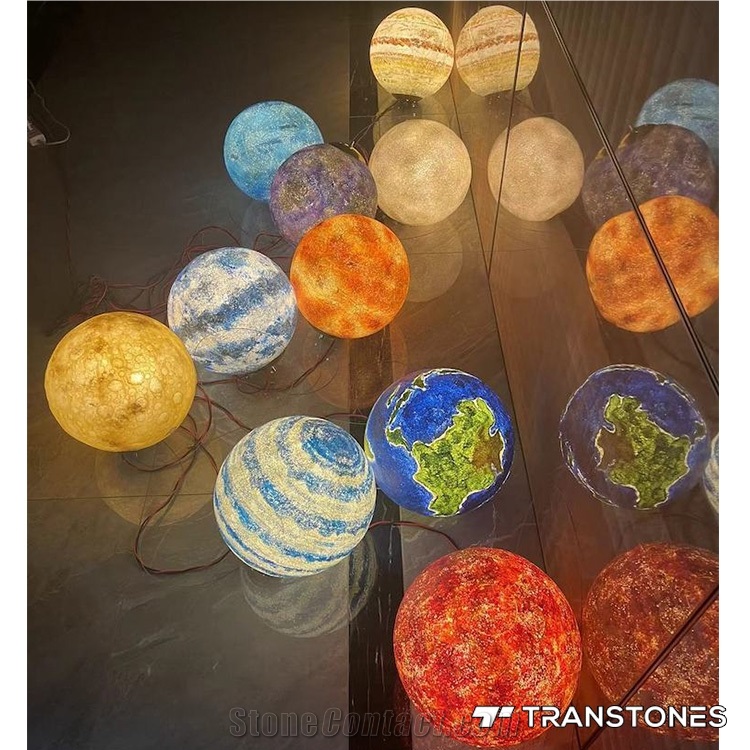 LED Lunar Lighting Lamp Backlit Slab Onyx For Chandelier
