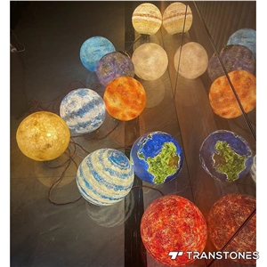 LED Lunar Lighting Lamp Backlit Slab Onyx For Chandelier
