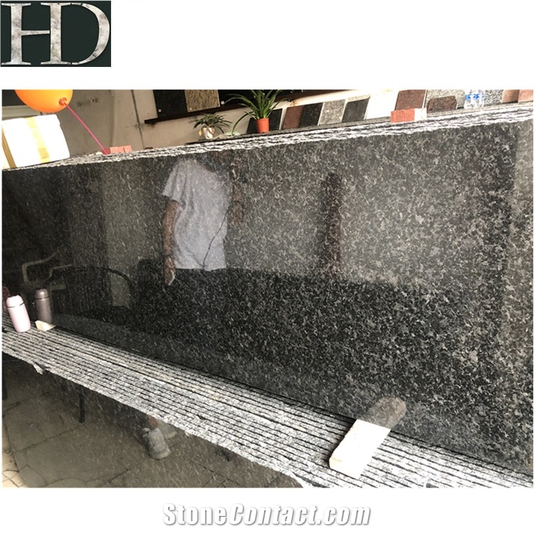 Angola Black Granite Stone Slabs & Tiles For Decoration