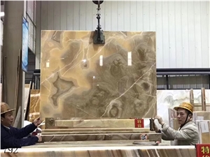 Coffee Onyx Brown Demirci Jade Slab In China Stone Market