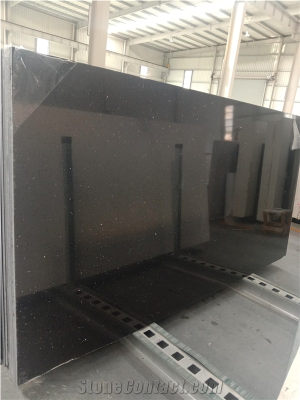 Artificial Quartz  Sparkle Black Quartz Bathroom Vanity Tops
