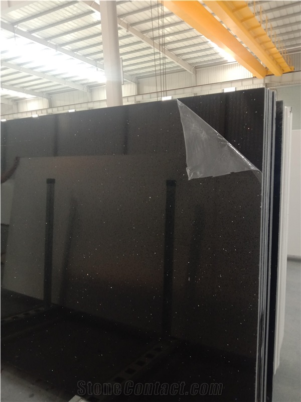 Artificial Quartz  Sparkle Black Quartz Bathroom Vanity Tops