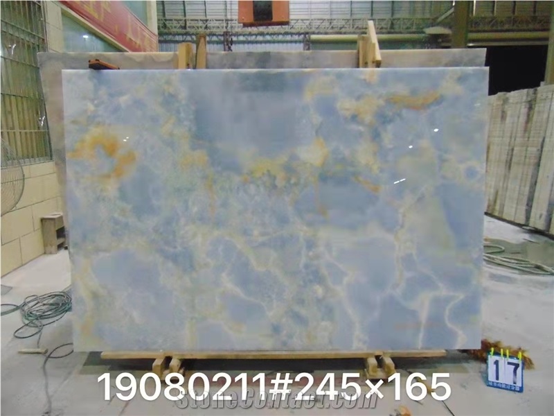 Beautiful Blue Onyx Slab Tile For Wall And Background