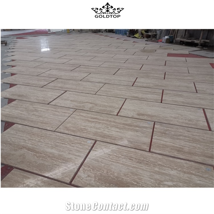 Beige Roma Travertine Slab Tiles Outside Cover