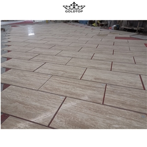 Beige Roma Travertine Slab Tiles Outside Cover