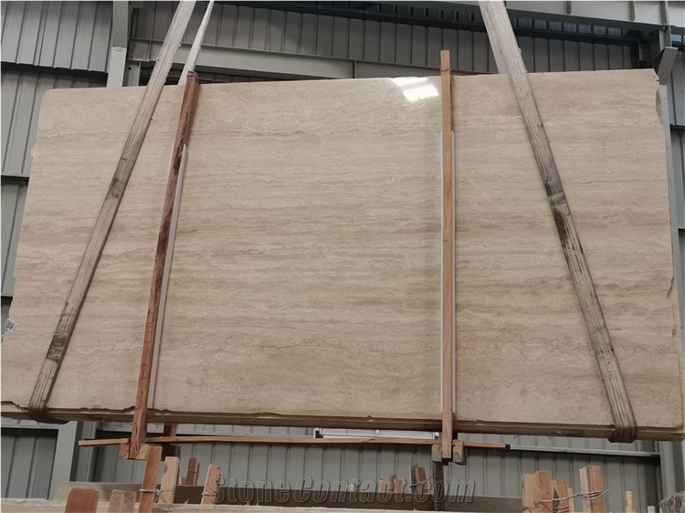 Beige Roma Travertine Slab Tiles Outside Cover