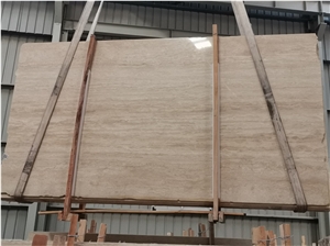 Beige Roma Travertine Slab Tiles Outside Cover