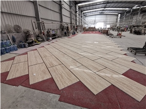 Beige Roma Travertine Slab Tiles Outside Cover