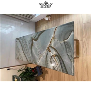 Brazil Blue Roma Quartzite Rectangle Table Top Dinner Use