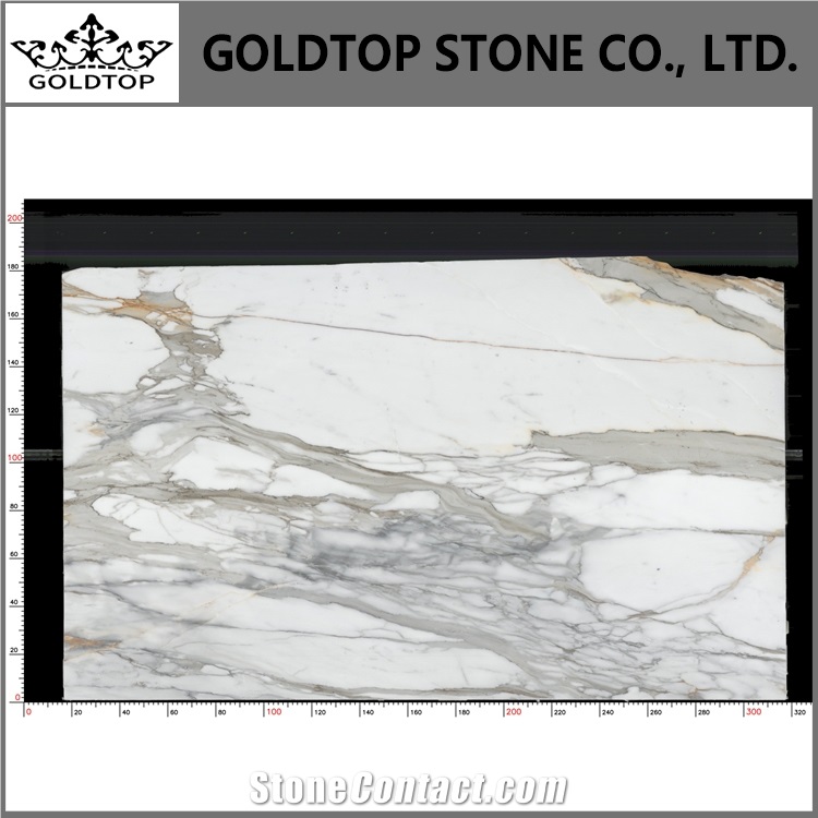 Calacatta Gold Marble Tile For Prefab Kitchen Countertops