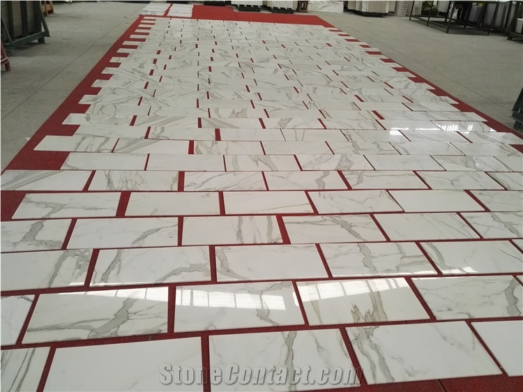 Calacatta Gold Marble Tile For Prefab Kitchen Countertops