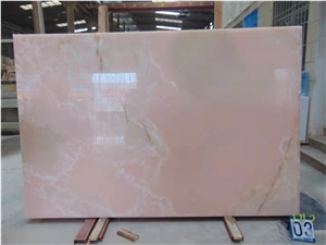Hot Sell Pure Pink Onyx Stone Slab Tile For  Wall And Table