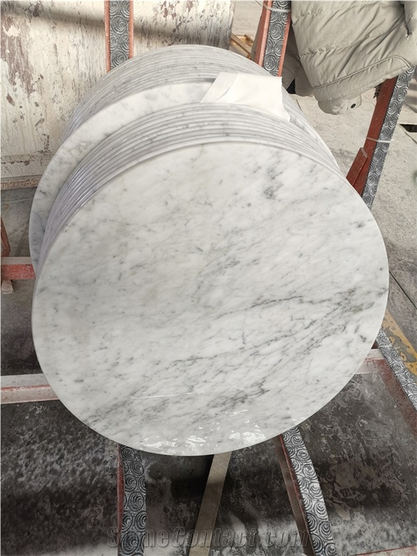Kitchen Design Table Top White Natural Marble Slab House Use