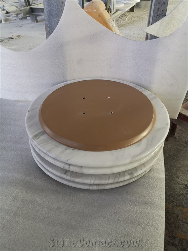 Kitchen Design Table Top White Natural Marble Slab House Use