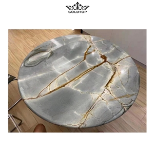 Luxury Natural Brazil Blue Roma Quartzite Round Table Top