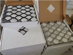 Natural Marble Mosaic Tile Flower Pattern Landry Floor Cover