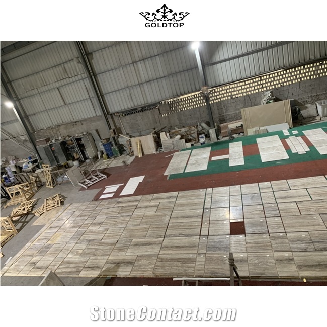 Natural Polished Silver Grey(Light)Travertine Tiles