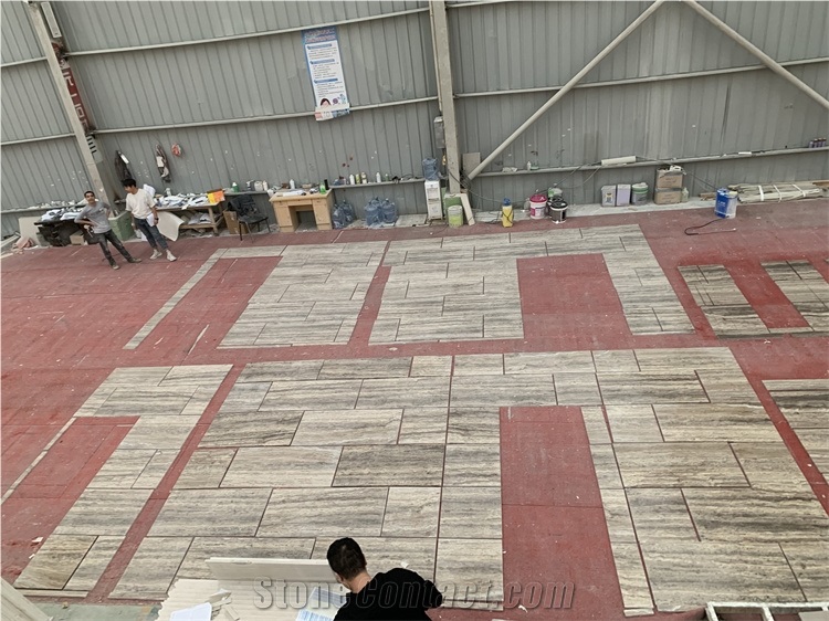Natural Polished Silver Grey(Light)Travertine Tiles